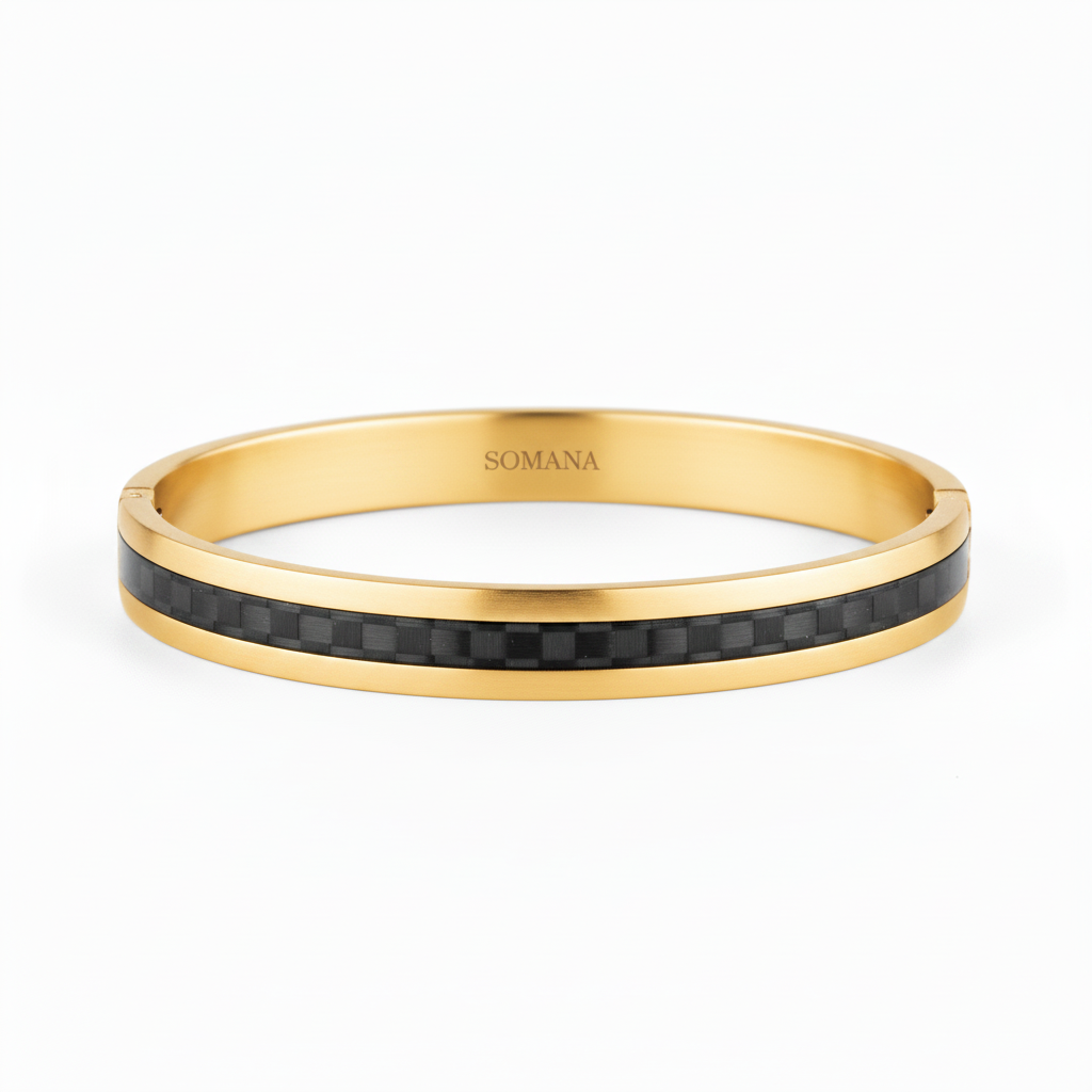 Carbon Fiber Stripe Rose Gold