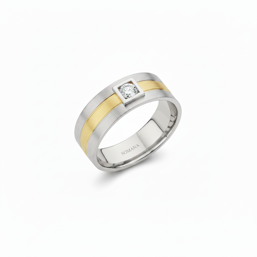Monolith Ring – White Gold Outer, Yellow Gold Inner