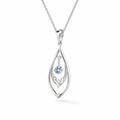 Pendant with white background and corrected gemstone prong