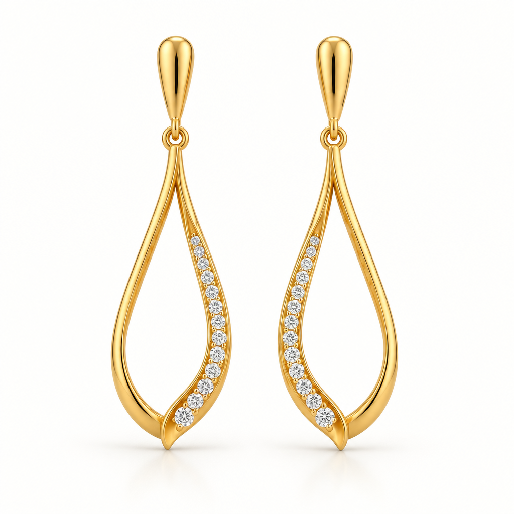 Render of the referenced gold and diamond earrings