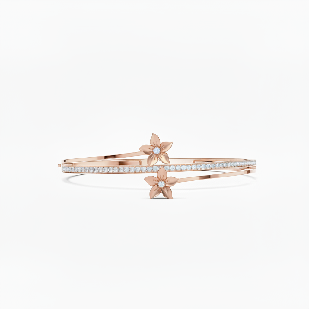 Rose gold bangle with significantly reduced size