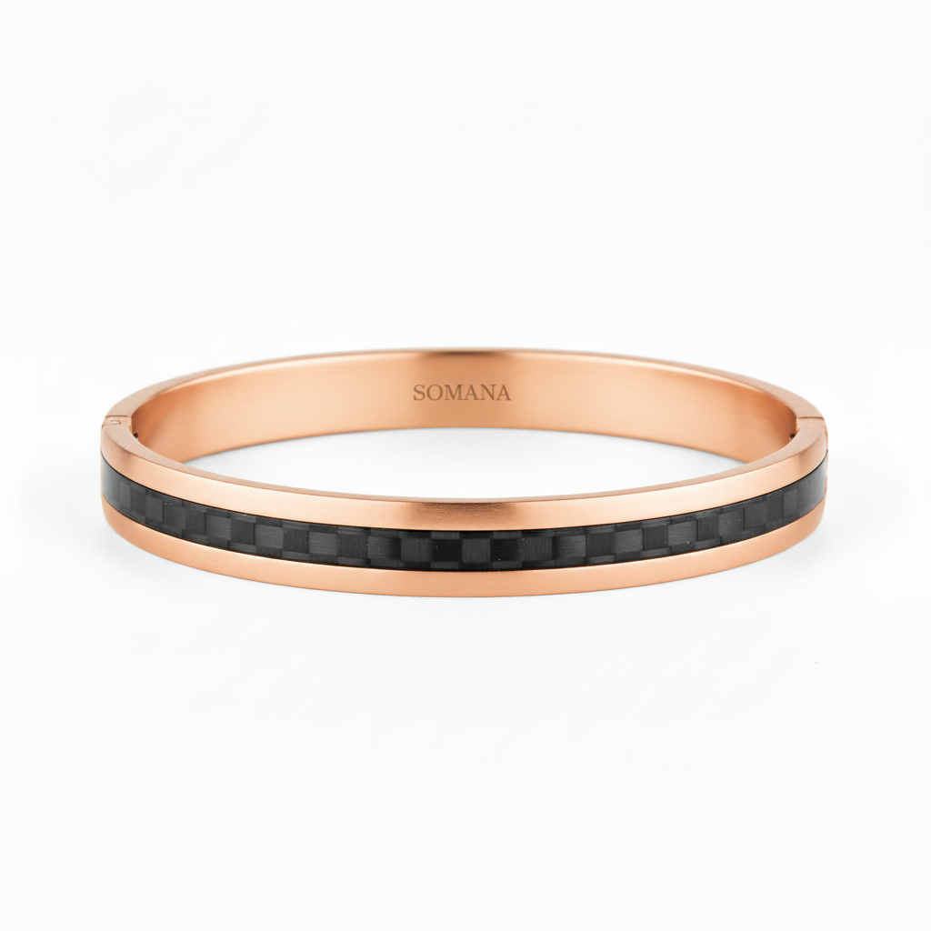 Rose Gold Carbon Fiber Bangle