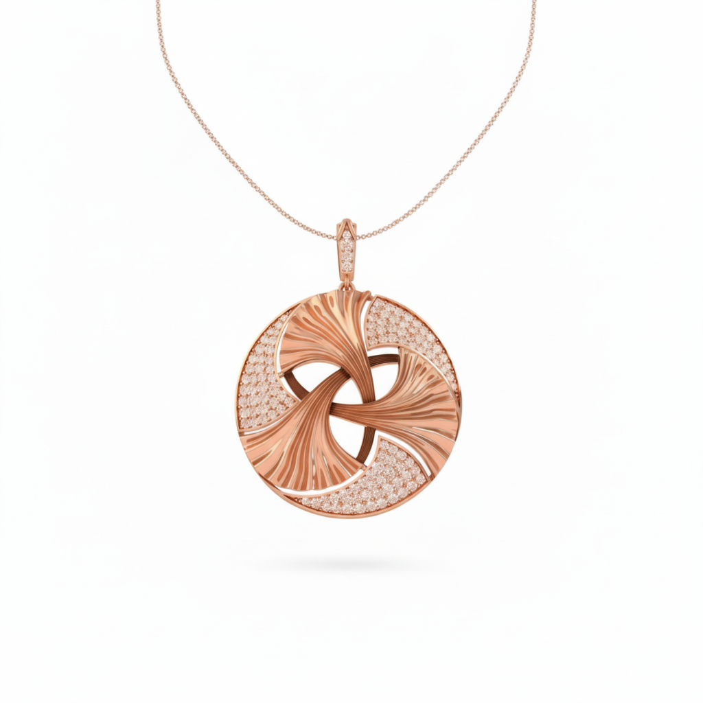 Rose gold pendant with white space