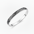 Slim oxidized silver bracelet, reframed square