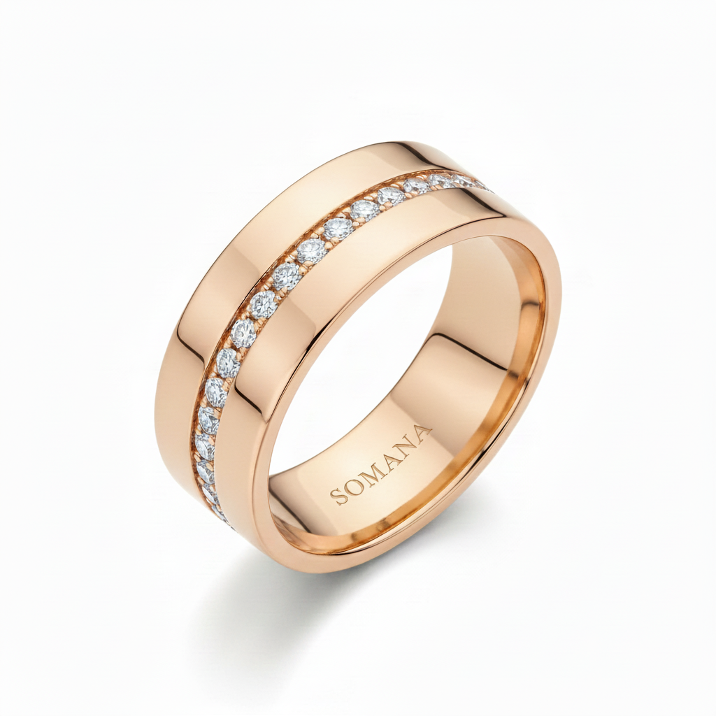 SOMANA Diamond Band — Rose Gold Zoomed Out