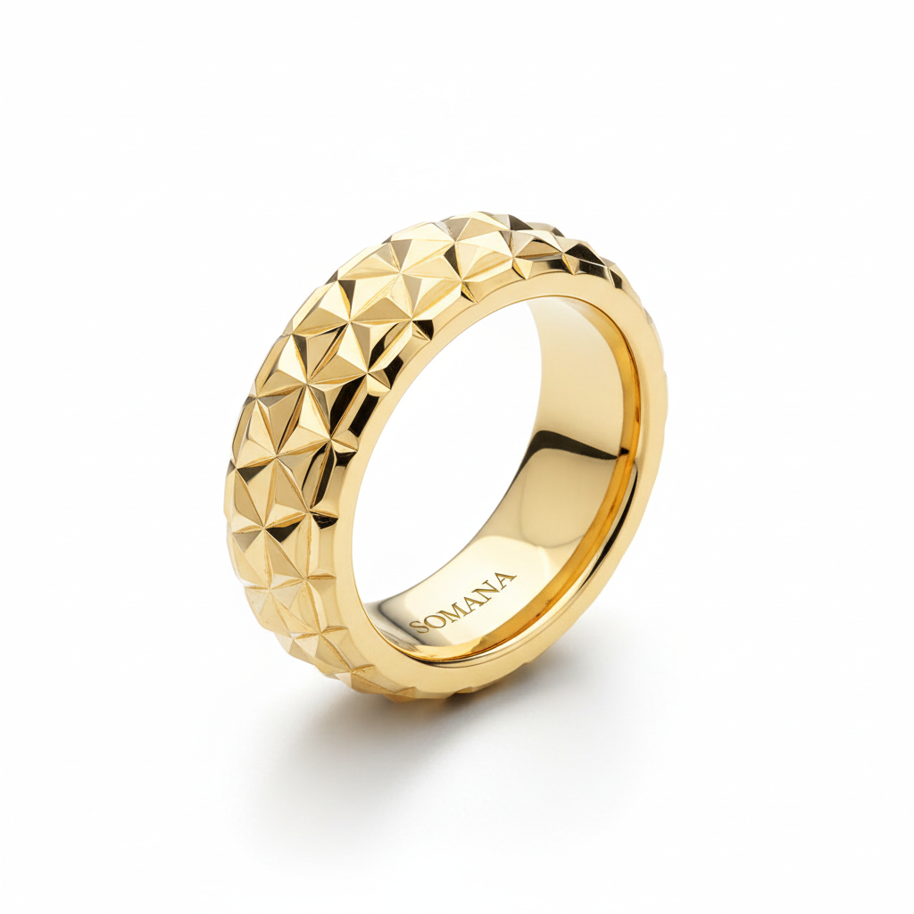 SOMANA Diamond-Cut Gold Ring