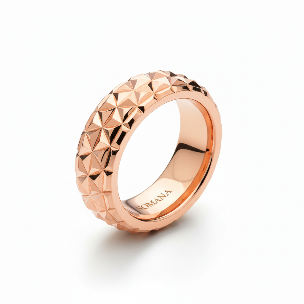 SOMANA Diamond-Cut Rose Gold Ring