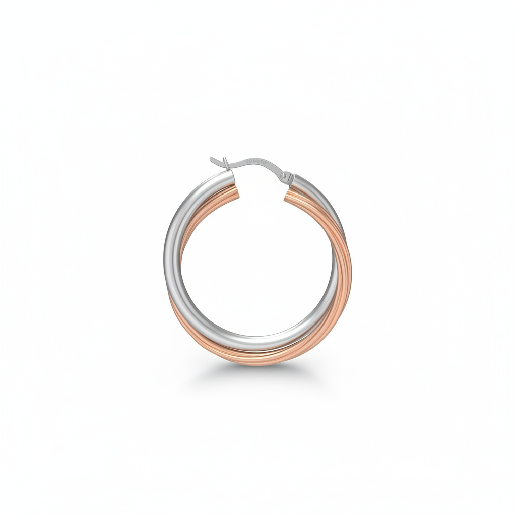 SOMANA dual-tone hoop earring with maximum white space