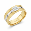 SOMANA Two-Tone Band – Round Diamond Square Bezel